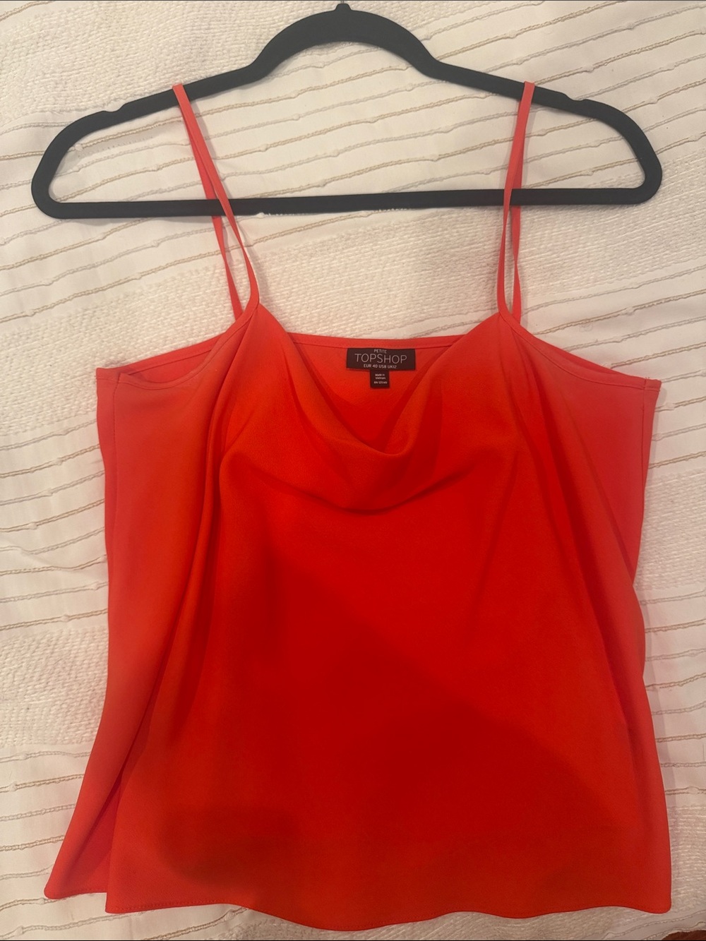 TOPSHOP Red Cowl Neck Spaghetti Strap Camisole